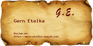 Gern Etelka névjegykártya